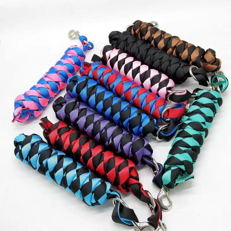 Braided Nylon Horse Lead Rope with Metal Hook