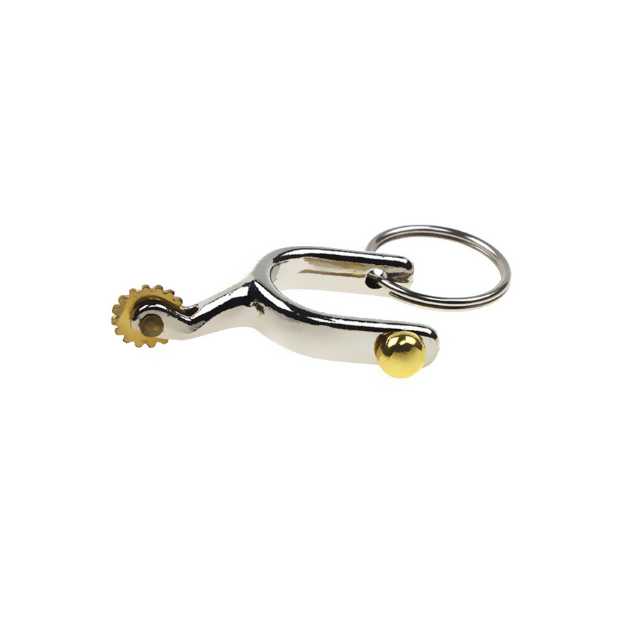 Horse Spur Keychain Nickel Plated Silver K001