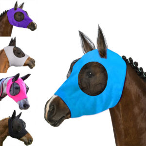 Horse Face Mask Breathable Elastic Anti-Mosquito Fly Mask Equestrian Head Cover