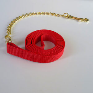 Polypropylene Webbing Horse Lead Rope 0.5m Copper-Plated Chain 2.3mm Thick 25mm Wide