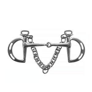 Stainless Steel Horse Bit Hand Polished Rustproof with Hooks and Chain Solid Mouth